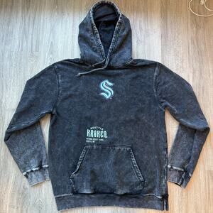 New Era Seattle Kraken NHL Hoodie Mens L Acid Wash Black Pullover